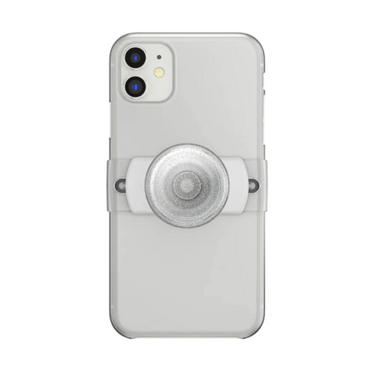 POPSOCKETS PopGrip - Slide Stretch Clear Glitter Silver