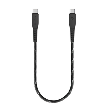 ENERGEA Nyloflex 5A 30cm Type C to Type C Charge And Sync Cable 480MBPS