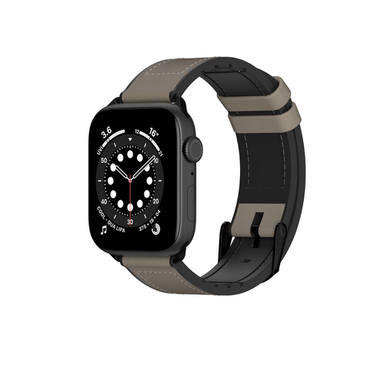 SwitchEasy Hybrid Silicone-Leather Band for Apple Watch Series SE/Ultra/9/8/7/6/5/4 (49/45/44mm)