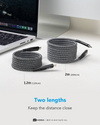 HODA 2M 240W Quick Charging USB 2.0 TYPE-C to C & Data Sync Braided Speed Cable with Magnetic Winding Up