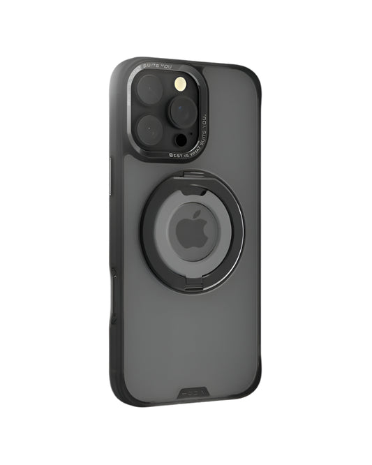HODA ROUGH Case Magnet with 360° foldable rotating ring-holder stand Compatible For iPhone 16 Pro