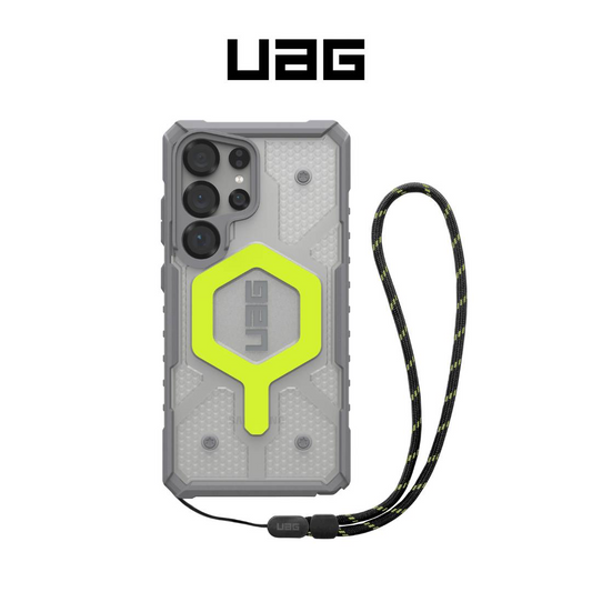 UAG Samsung S25 Ultra Pathfinder Clear with Magnet Bundle - Active Neon Lanyard