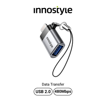 INNOSTYLE NexaLink Lightning to USB-A Female Adapter - USB2.0, 480Mbps with Cable Loop
