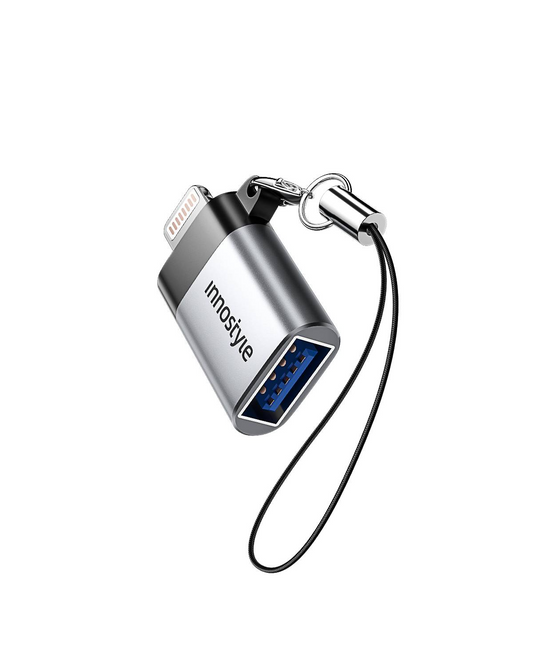 INNOSTYLE NexaLink Lightning to USB-A Female Adapter - USB2.0, 480Mbps with Cable Loop