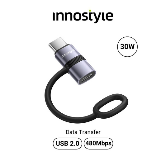 INNOSTYLE FlexiLink USB-C to Lightning 30W Female Adapter - USB2.0, 480Mbps with Silicone Tape
