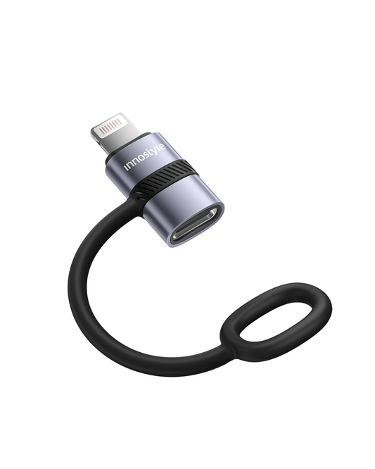INNOSTYLE FlexiLink Lightning to USB-C 30W Female Adapter - USB2.0, 480Mbps with Silicone Tape