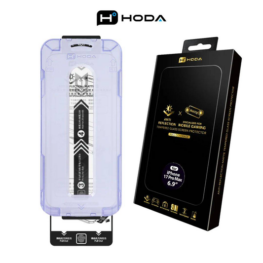 HODA Anti-Reflection(Matte) Full Coverage Screen Protector (Dual Function) for iPhone 17 Pro Max with Dust-Free Helper Lite
