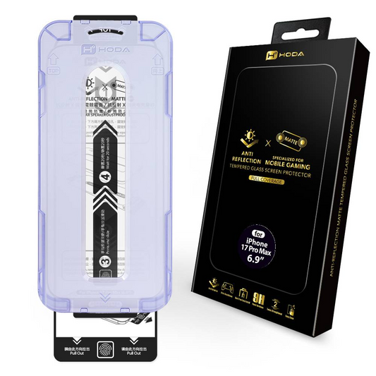HODA Anti-Reflection(Matte) Full Coverage Screen Protector (Dual Function) for iPhone 17 Pro Max with Dust-Free Helper Lite