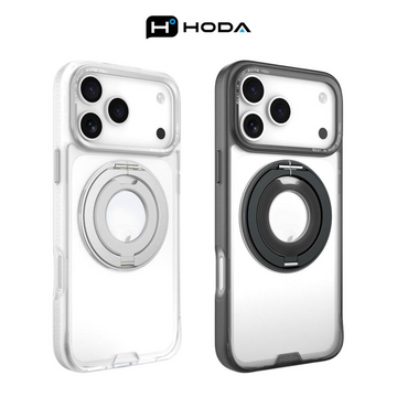 HODA ROUGH Case Magnet with 360° foldable rotating ring-holder stand for iPhone 17 Pro