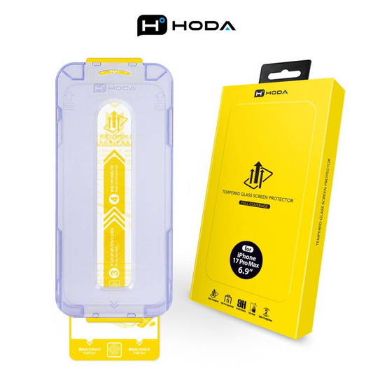 HODA (Clear) Full Coverage Screen Protector for iPhone 17 Pro Max with Dust-Free Helper Lite