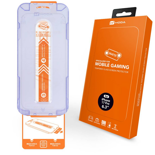 HODA (Matte) Gaming Anti-Glare Full Coverage Screen Protector for iPhone 17 Pro with Dust-Free Helper