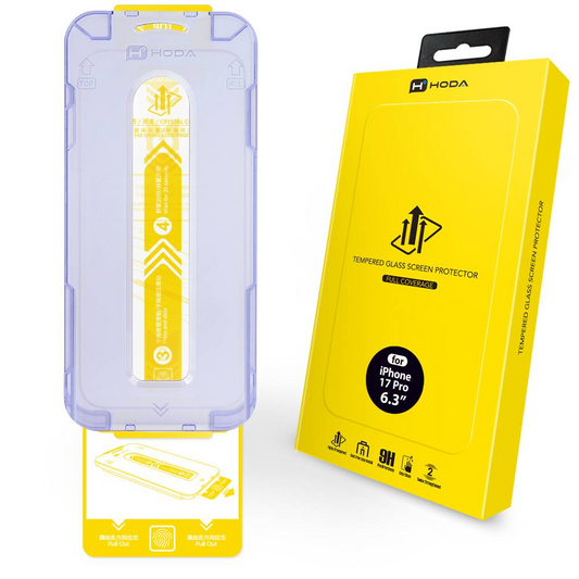 HODA (Clear) Full Coverage Screen Protector for iPhone 17 Pro with Dust-Free Helper Lite