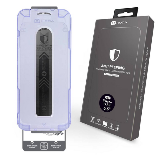 HODA (Privacy) Anti-Peeper Full Coverage Screen Protector for iPhone Air with Dust-Free Helper Lit