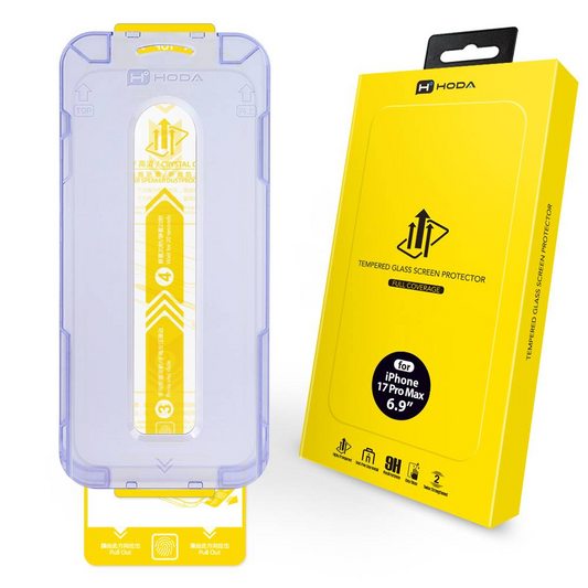 HODA (Clear) Full Coverage Screen Protector for iPhone 17 Pro Max with Dust-Free Helper Lite
