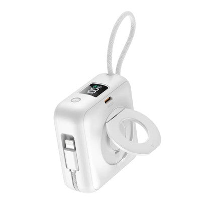 HODA 10,000mAh Fast Charging Power Bank with Magnet (3 in 1) Built-in Dual Cables