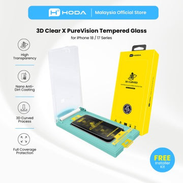 HODA 3D Full Clear X PureVision Full Coverage Glass Screen Protector for iP18PRO with Dust Free Helper