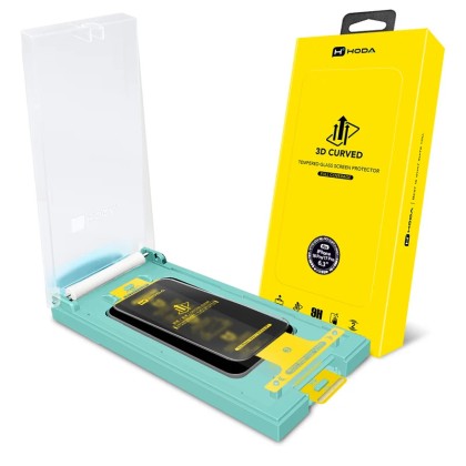 HODA 3D Full Clear X PureVision Full Coverage Glass Screen Protector for iP18PRO with Dust Free Helper