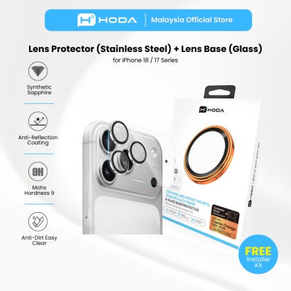 HODA Sapphire Lens Protector (Stainless Steel) + Lens Base (Glass) for iP18PRO / iP18PROMAX