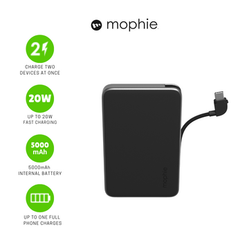 MOPHIE Powerstation Plus Mini 5000mAh – 20W USB-C Fast Charging Power Bank