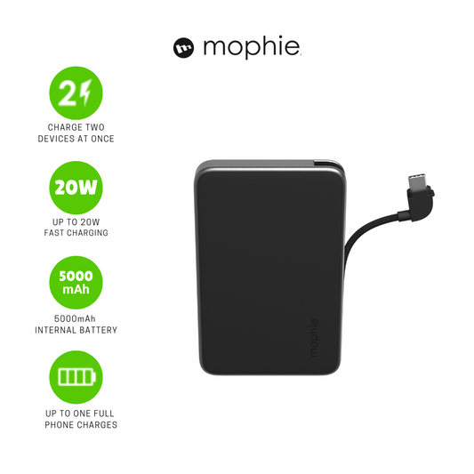 MOPHIE Powerstation Plus Mini 5000mAh – 20W USB-C Fast Charging Power Bank
