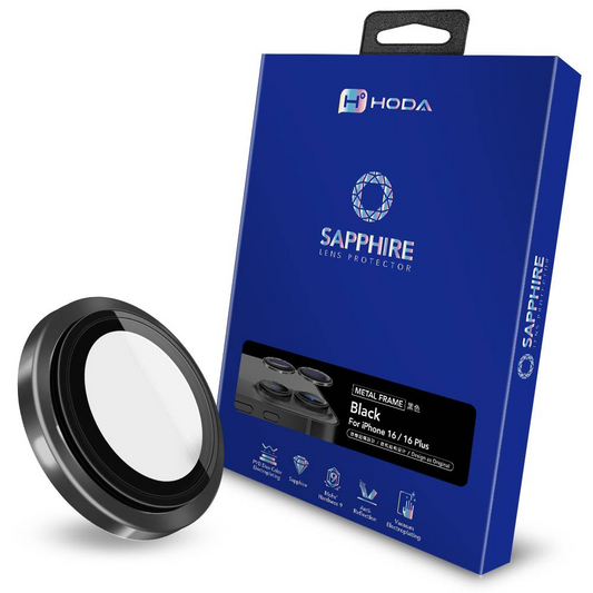 HODA Sapphire Lens Protector With Helper for iPhone 16 /16 Plus (2 Lens)