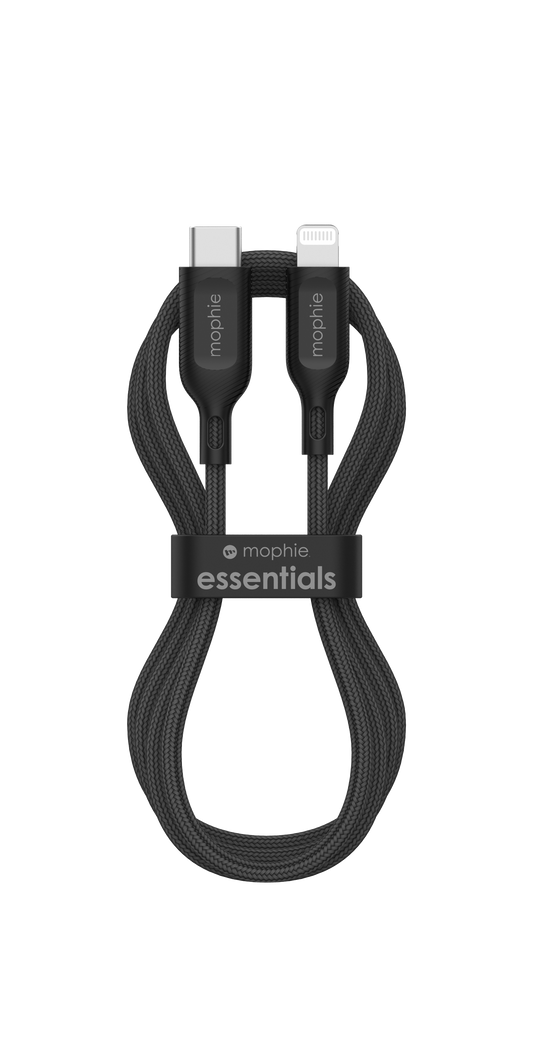 MOPHIE Essential USB C to Lightning Braided 60W Cable - 1M