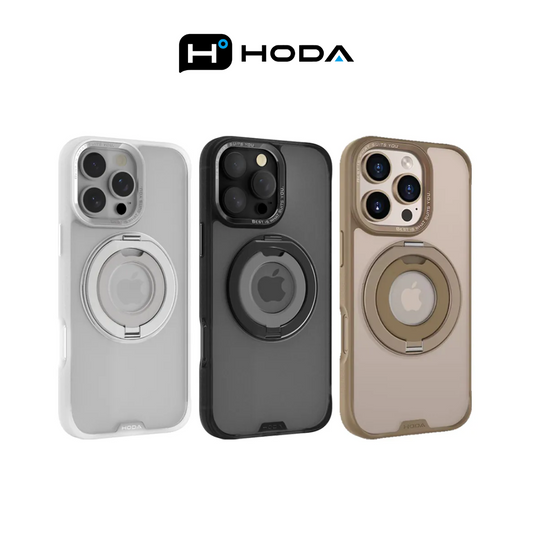 HODA Rough Case MagSafe with 360° foldable rotating ring-holder stand for iPhone 16 Pro Max