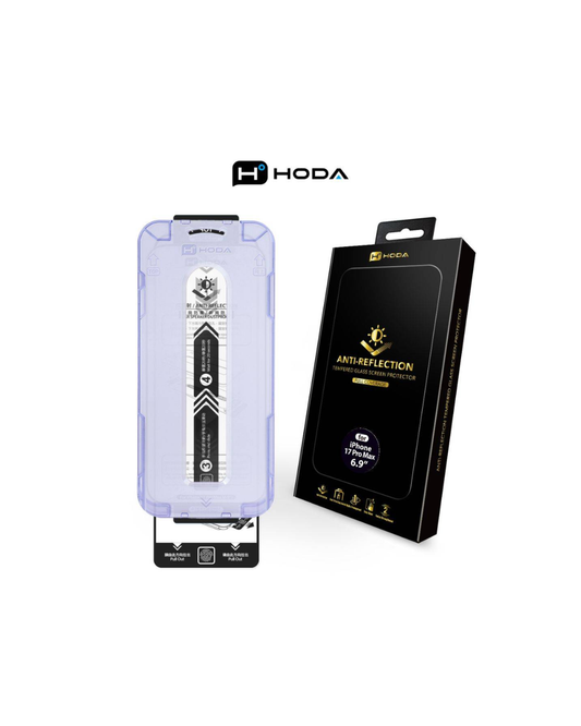 HODA (Flagship) Anti-Reflection Full Coverage Screen Protector for iP17PROMAX with Dust-Free Helper Lite