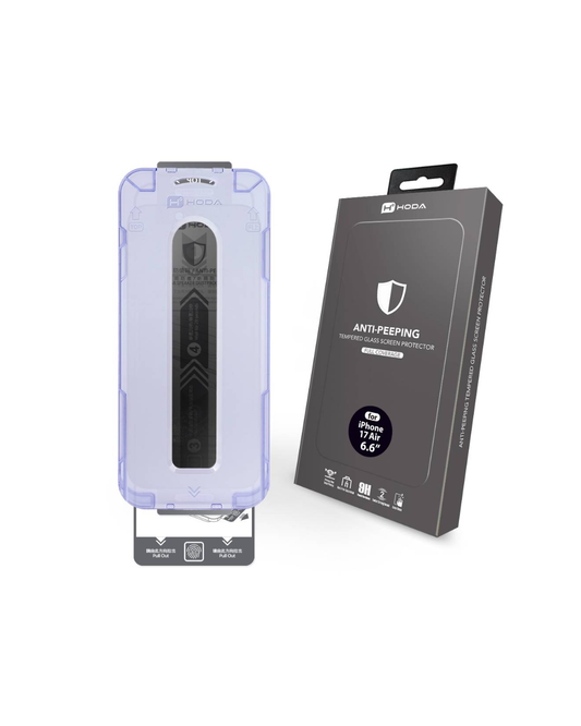 HODA (Privacy) Anti-Peeper Full Coverage Screen Protector for iPAir with Dust-Free Helper Lit