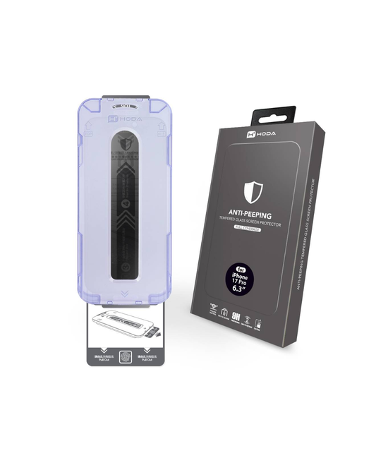 HODA (Privacy) Anti-Peeper Full Coverage Screen Protector for iP17PROMAX with Dust-Free Helper Lite