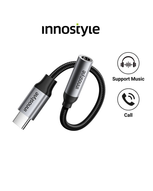 INNOSTYLE USB‑C to 3.5 mm Audio Female Adapter with Digital-to-Analog Converter