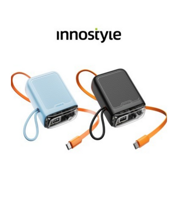 INNOSTYLE TransiMini FlexCharge Retractable 30W 10000mAh 60cm USB-C Power Bank with Cable