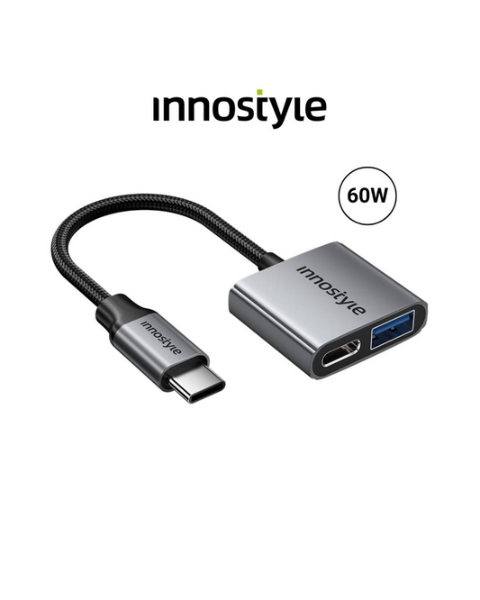 INNOSTYLE NexaLink 2 in 1 USB-C to USB-C PD60W & USB-A 3.0 Female Adapter