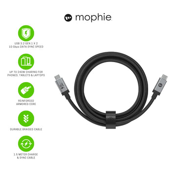 MOPHIE USB 3.2 USB-C to USB-C Cable 1.5M