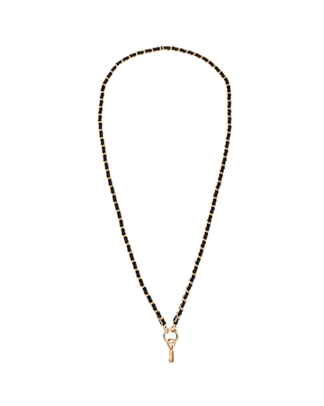 STARWISE COLLECTION LEATHER CHAIN CROSSBODY STRAP | BLACK GOLD