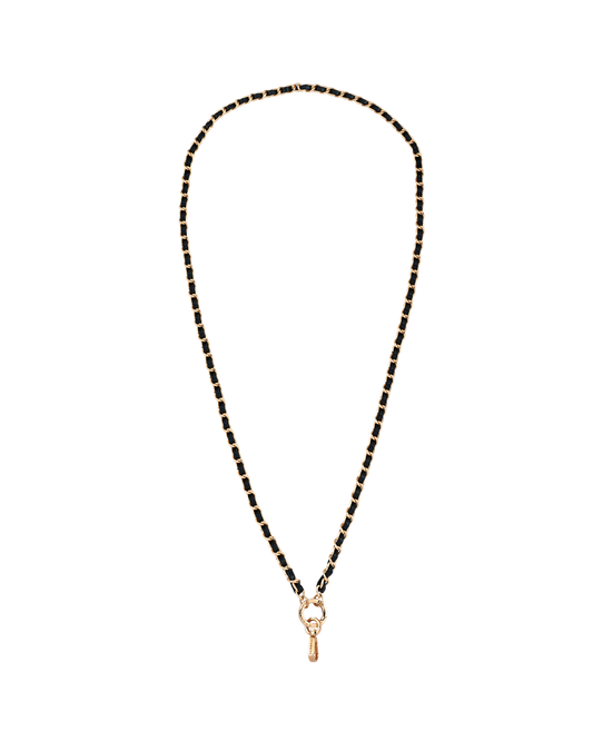 STARWISE COLLECTION LEATHER CHAIN CROSSBODY STRAP | BLACK GOLD