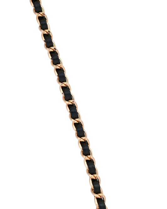 STARWISE COLLECTION LEATHER CHAIN CROSSBODY STRAP | BLACK GOLD