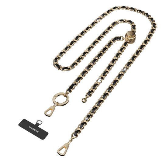 MAGEASY (by SwitchEasy) Classic Leather Chain Strap + Strap Card | Phone Lanyard