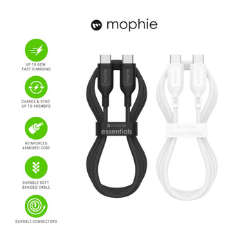 MOPHIE Essential USB C to C Braided 60W Cable - 2M