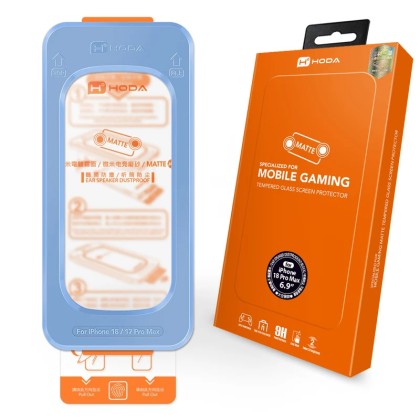 HODA Matte Gaming Anti-Glare Glass Full Coverage Screen Protector for iP18PROMAX with Dust-Free Helper
