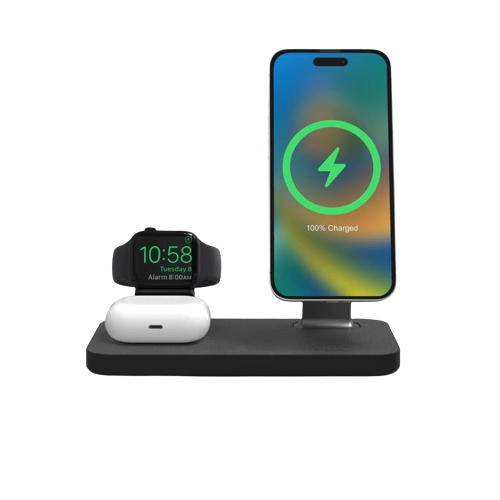 MOPHIE Snap+ 3-in-1 Wireless Charging Stand - Black