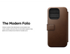 Nomad Modern Leather Folio Case (MagSafe) Compatible For iPhone 15 Pro