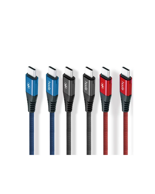 HODA W1 1M 3A Quick Charging TYPE-C to C & Data Sync Braided Speed Cable