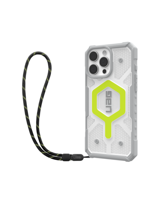 UAG iP16PROMAX Pathfinder Clear Magnetic Bundle - Active Neon Lanyard