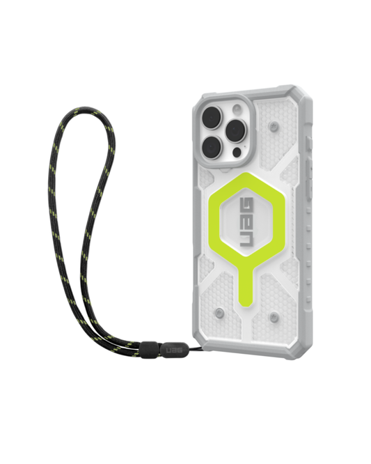 UAG iP16PRO Pathfinder Clear Magnetic Bundle - Active Neon Lanyard