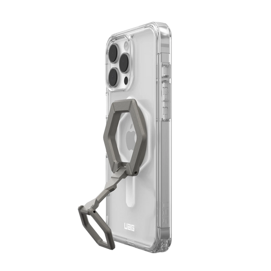 UAG iPhone 16 Pro Max Plyo MagSafe Bundle - Ice White/Titanium Stand