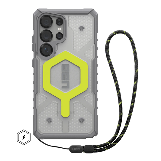 UAG Samsung S25 Ultra Pathfinder Clear with Magnet Bundle - Active Neon Lanyard