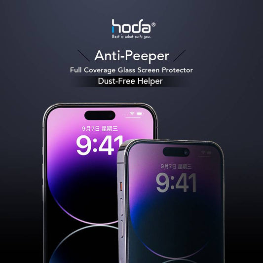 HODA Anti-Peeper Full Coverage Tempered Glass Screen Protector Compatible For iPhone 15