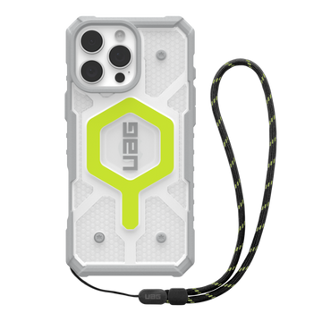 UAG iPhone 16 Pro Pathfinder Clear MgSf Bundle - Active Neon Lanyard