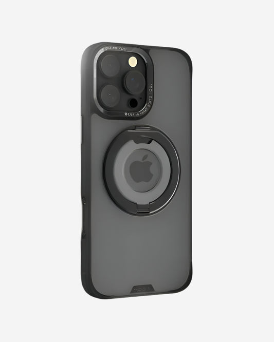 HODA ROUGH Case Magnet With 360° Foldable Rotating Ring-Holder Stand Compatible For iPhone 16 Pro MAX